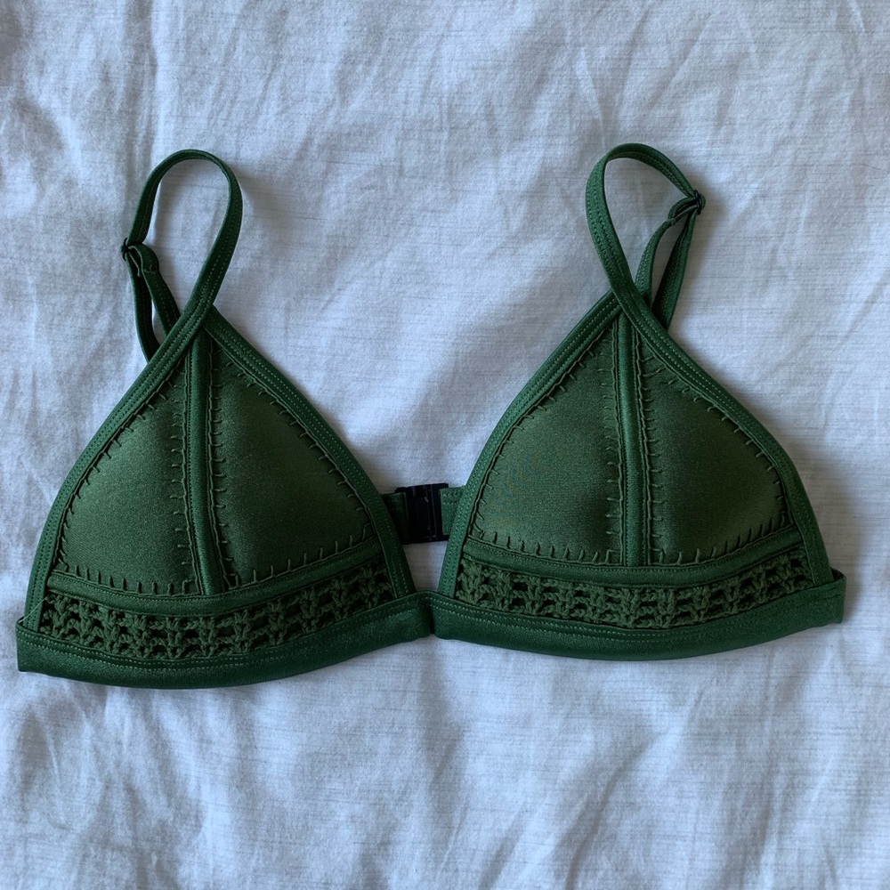 Triangl Swimwear Army Green Bikini Top